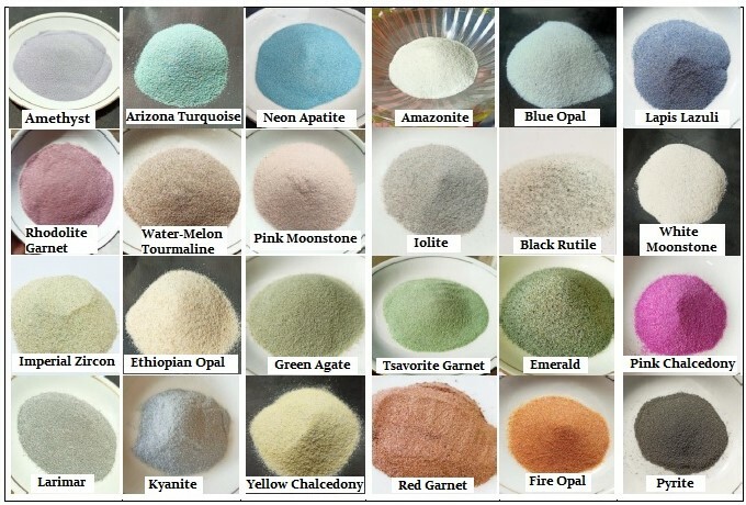 Natural Gemstone Fine Crushed Powder-Set of 24,Great for Mineral Art, Inlay work