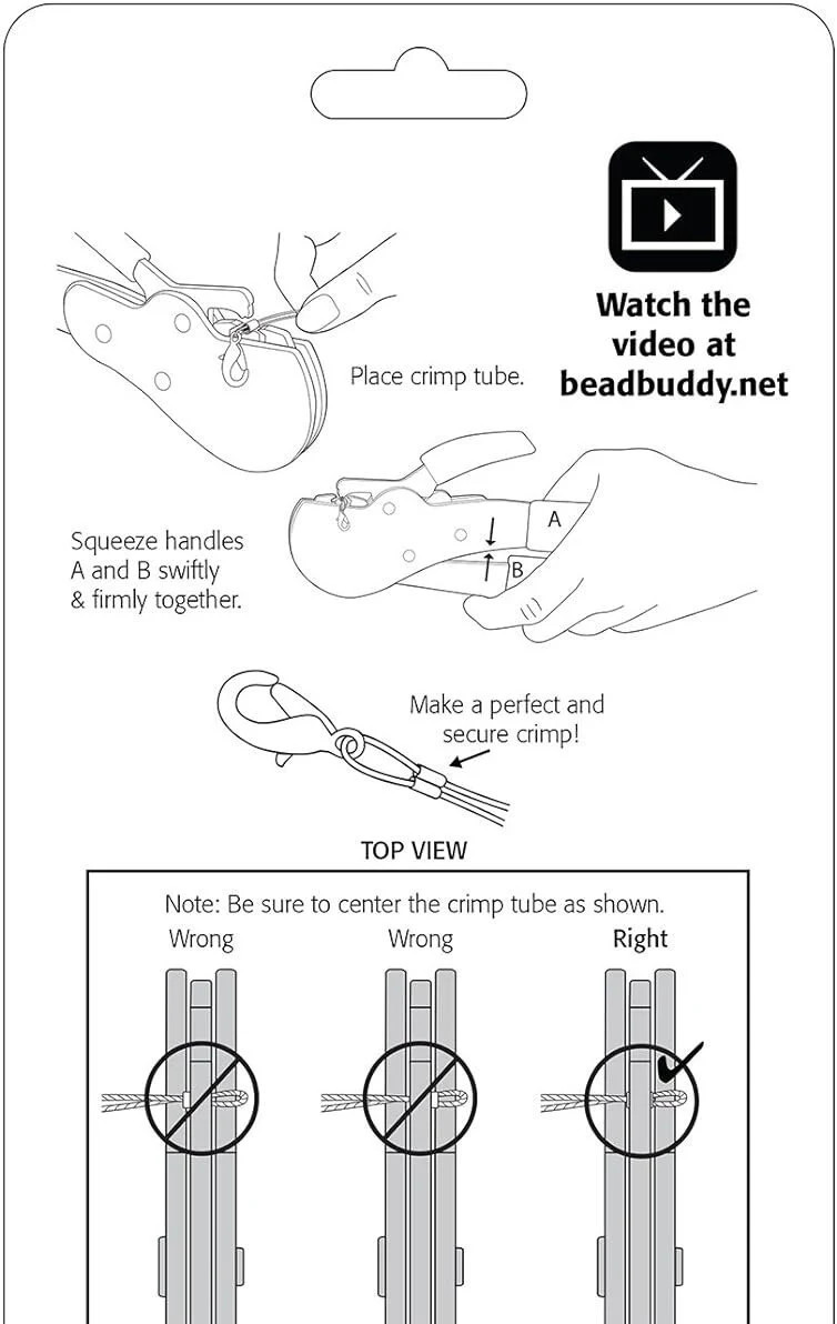 The Bead Buddy 1 Step Crimper One Squeeze Crimp Tool + 50 Free 2mm Crimp Tubes