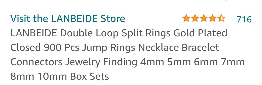 double loop split jump rings 900 pcs 4 , 5 , 6 , 7 , 8 , 10 mm box set gold