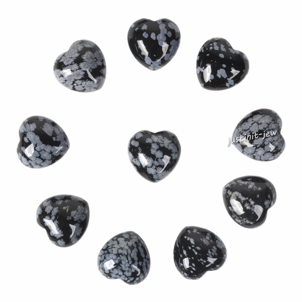 Healing Crystal Gemstone Mini Puffy LOVE Heart 20mm Reiki Pocket Stone