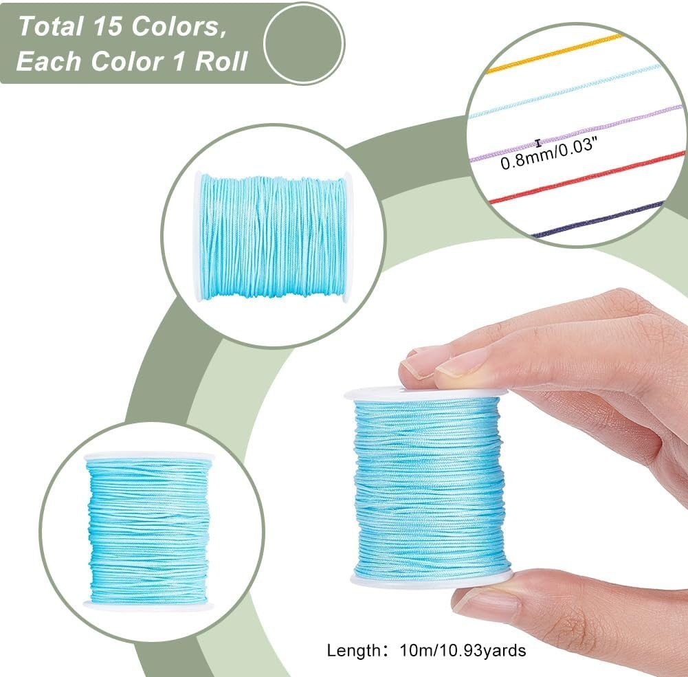 Friendship Bracelet Thread Kit – 15 Colors