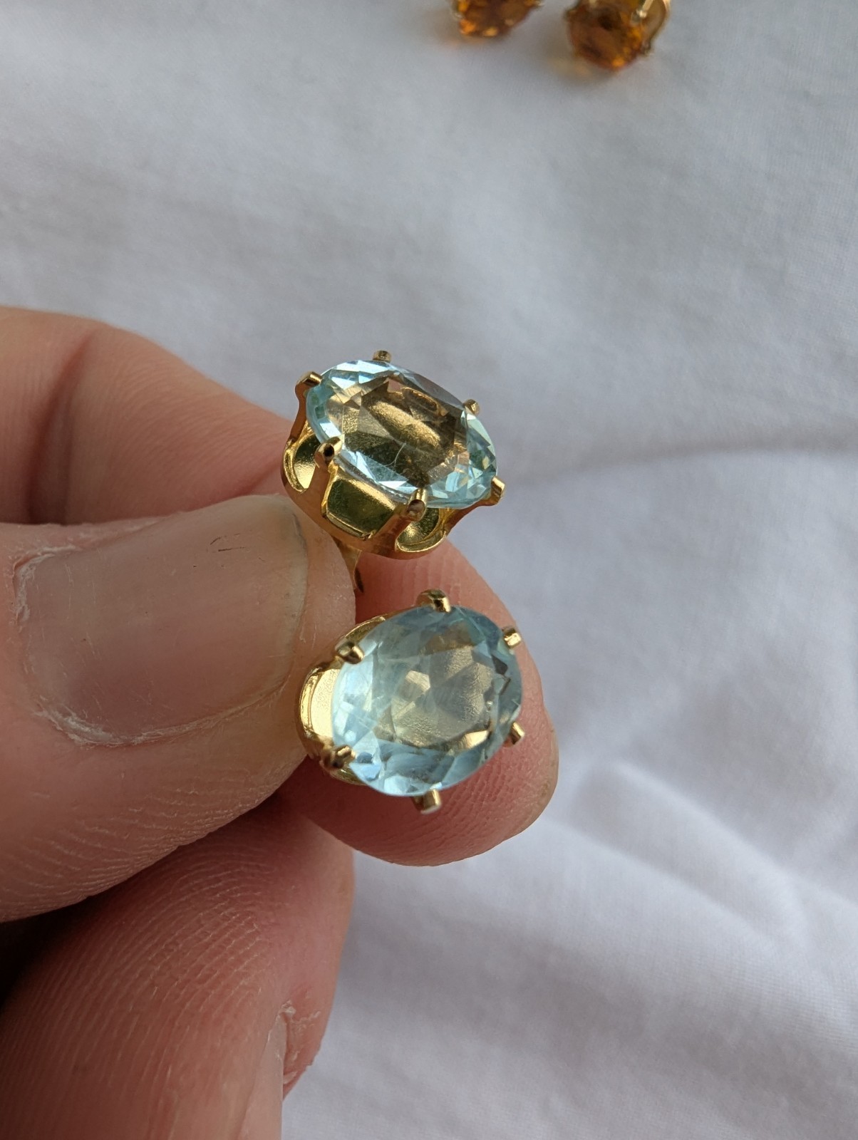 8x6mm Snap Tite Oval Stud Earring Settings 14K Gold Filled Post Mounts Jewelry M