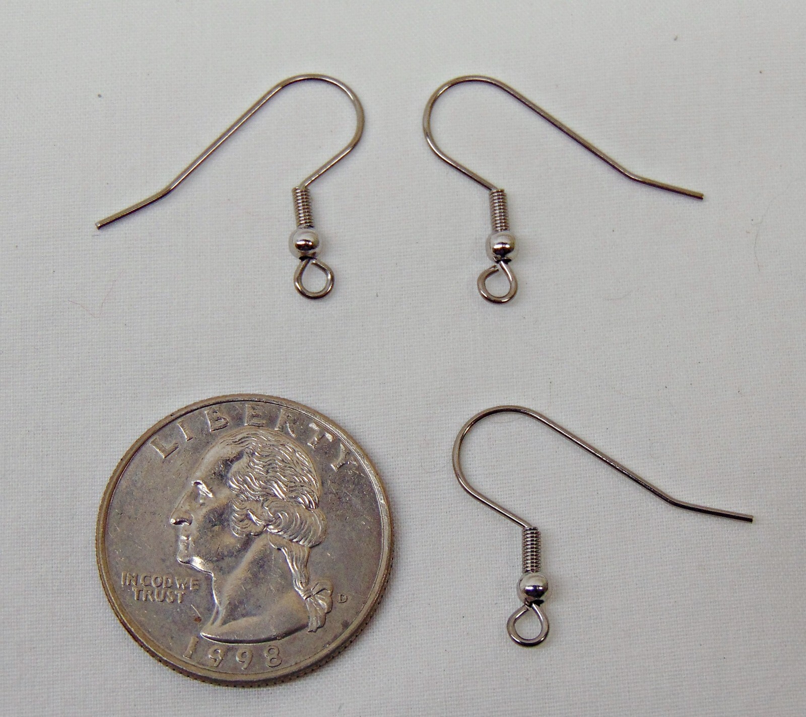 Stainless Steel Ear Wires 150 ~ Bead/Coil ~ Earrings French Hooks 22-24mm post