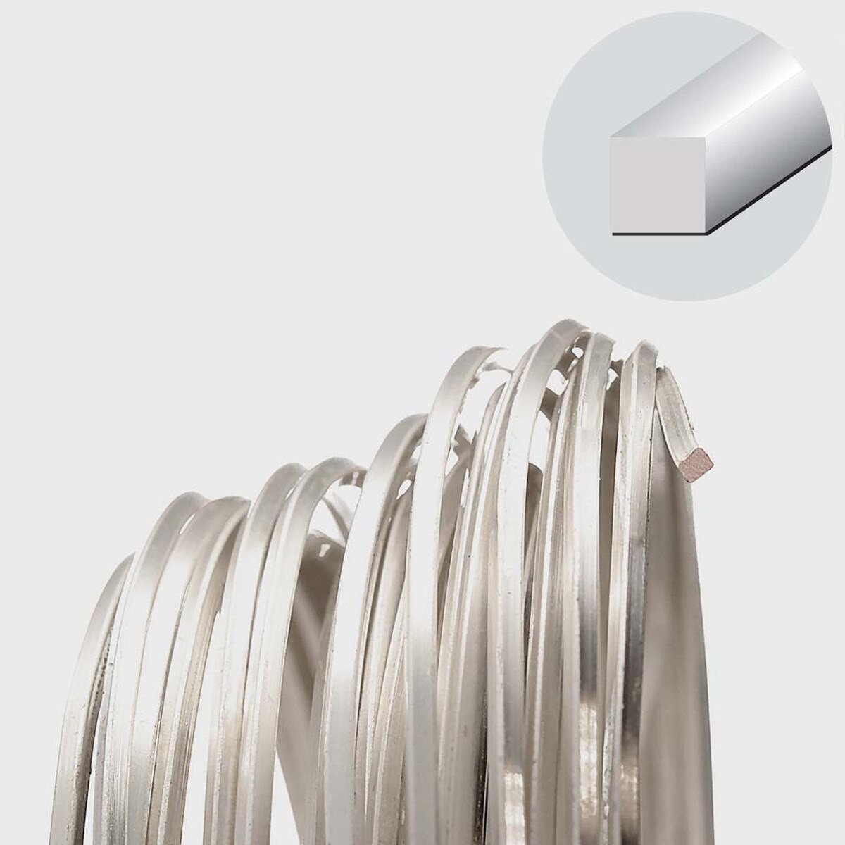 Wire, 4 Yards Silver Plated Copper Non Tarnish 18 Gauge Square Wrapping Wire