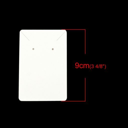30 pcs. White Cardboard Paper Jewelry Earrings Earring Rectangle Display Cards
