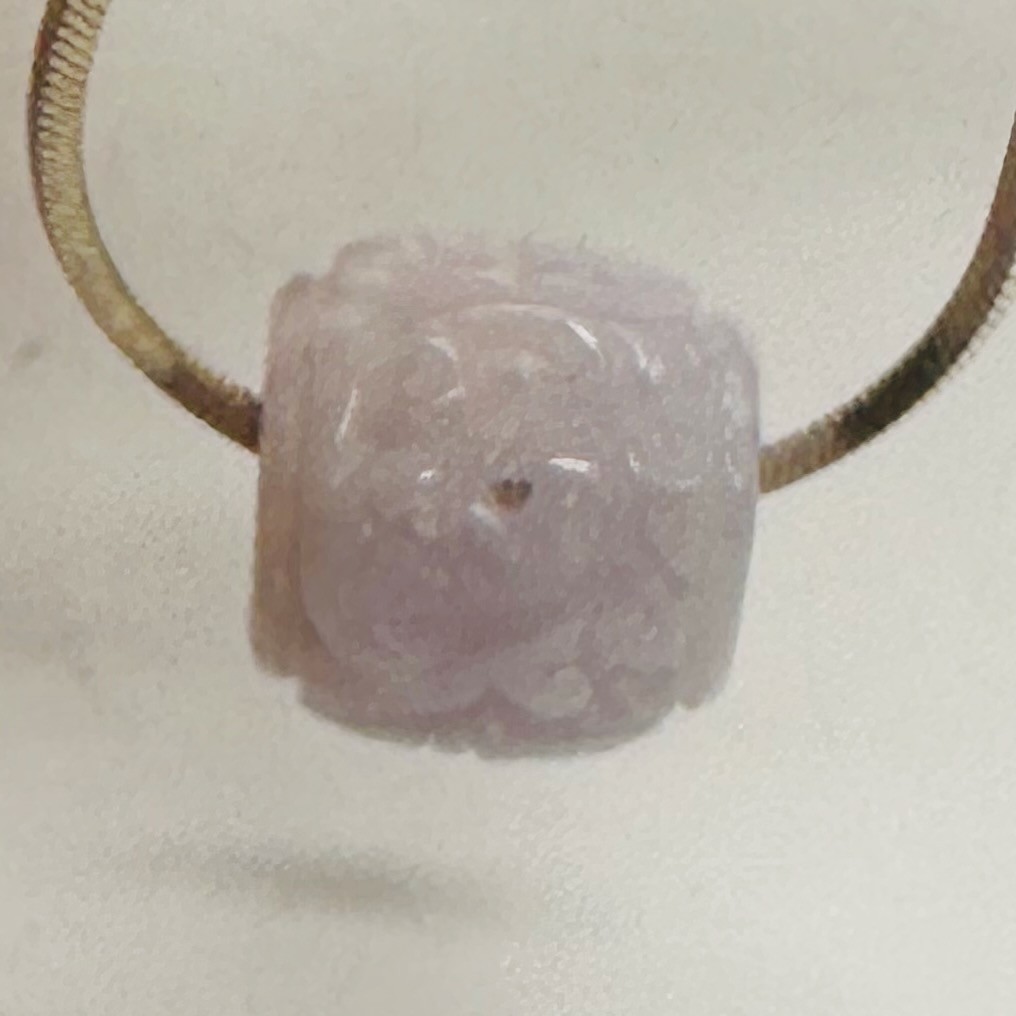 Jade AAA Carved Barrel | 16x14mm | Lavender | 1 Bead