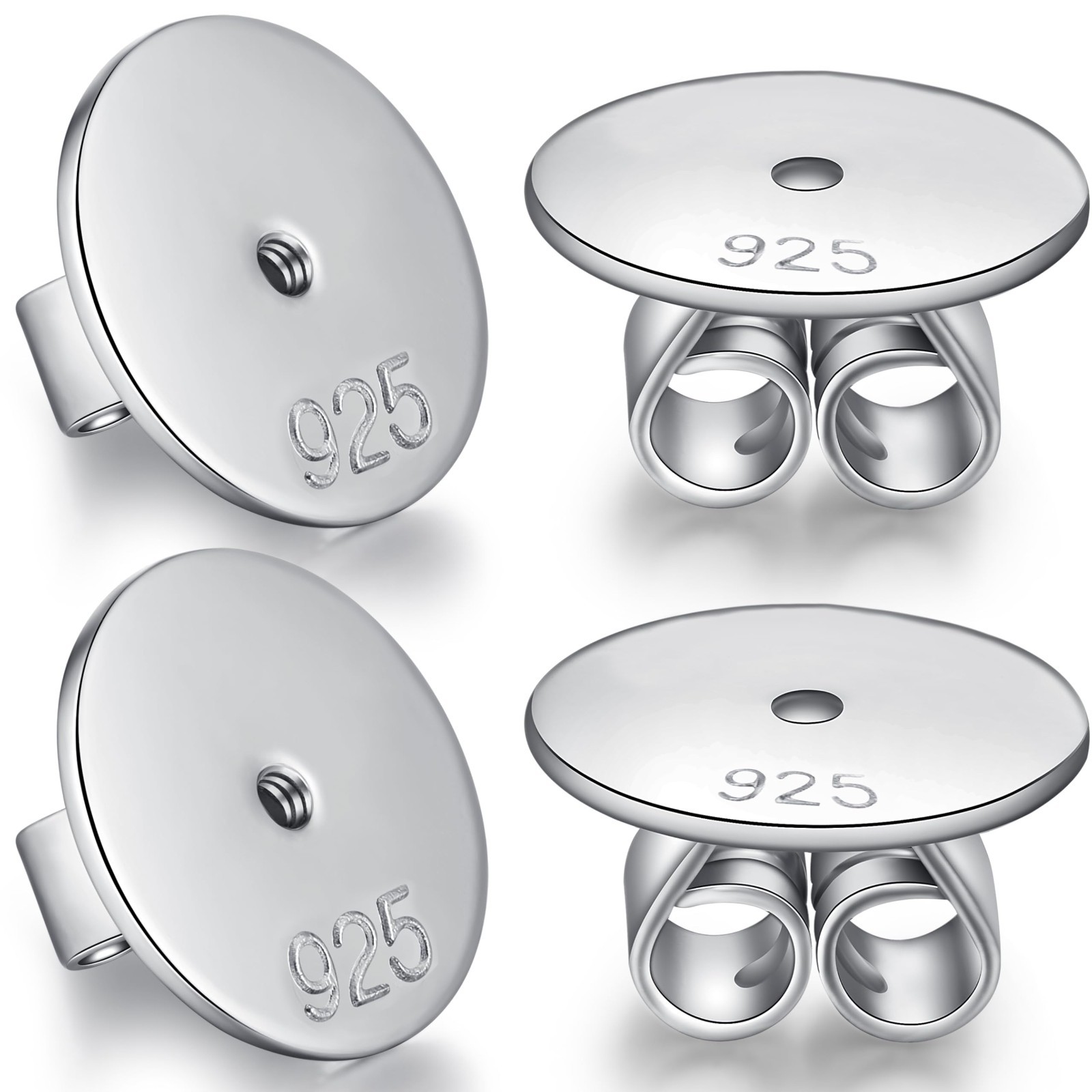 Large Locking Earring Backs Replacement for Studs – 925 Sterling Silver Lifters