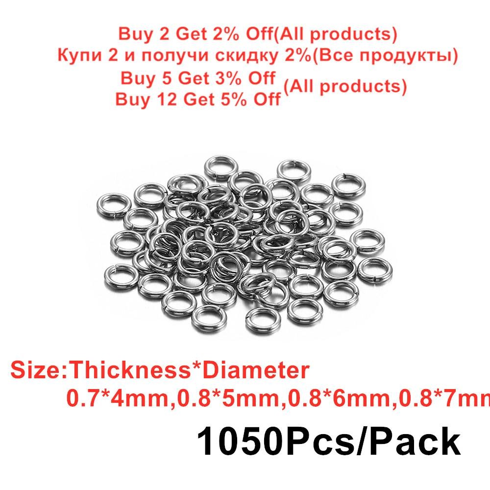 1050pcs Stainless Steel Open Jump Rings Jewelry Making Connectors Split Rings Ac