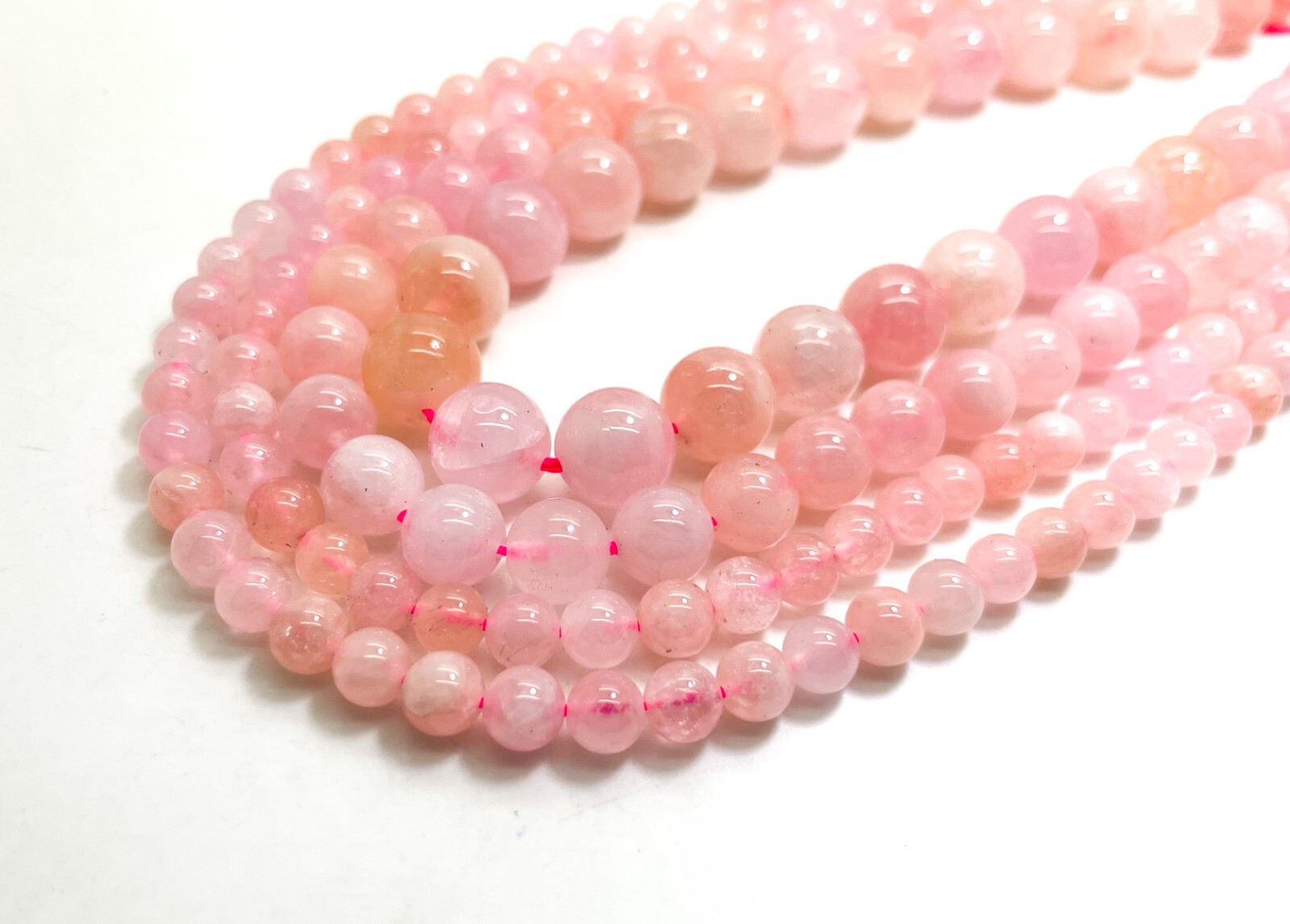 AAA High Quality Natural Pink Morganite Smooth Round Gemstone Beads RN192