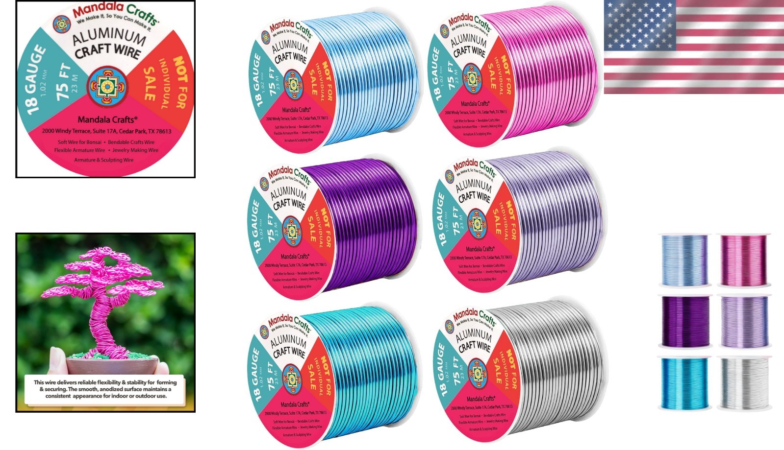 18 Gauge Anodized Aluminum Craft Wire – Ideal for Jewelry & Sculpting – 450 FT
