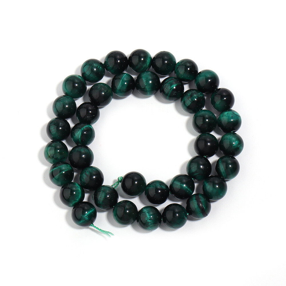 4-12mm Natural Gemstone Green Tiger’s Eye Round Spacer Beads for Jewelry Making