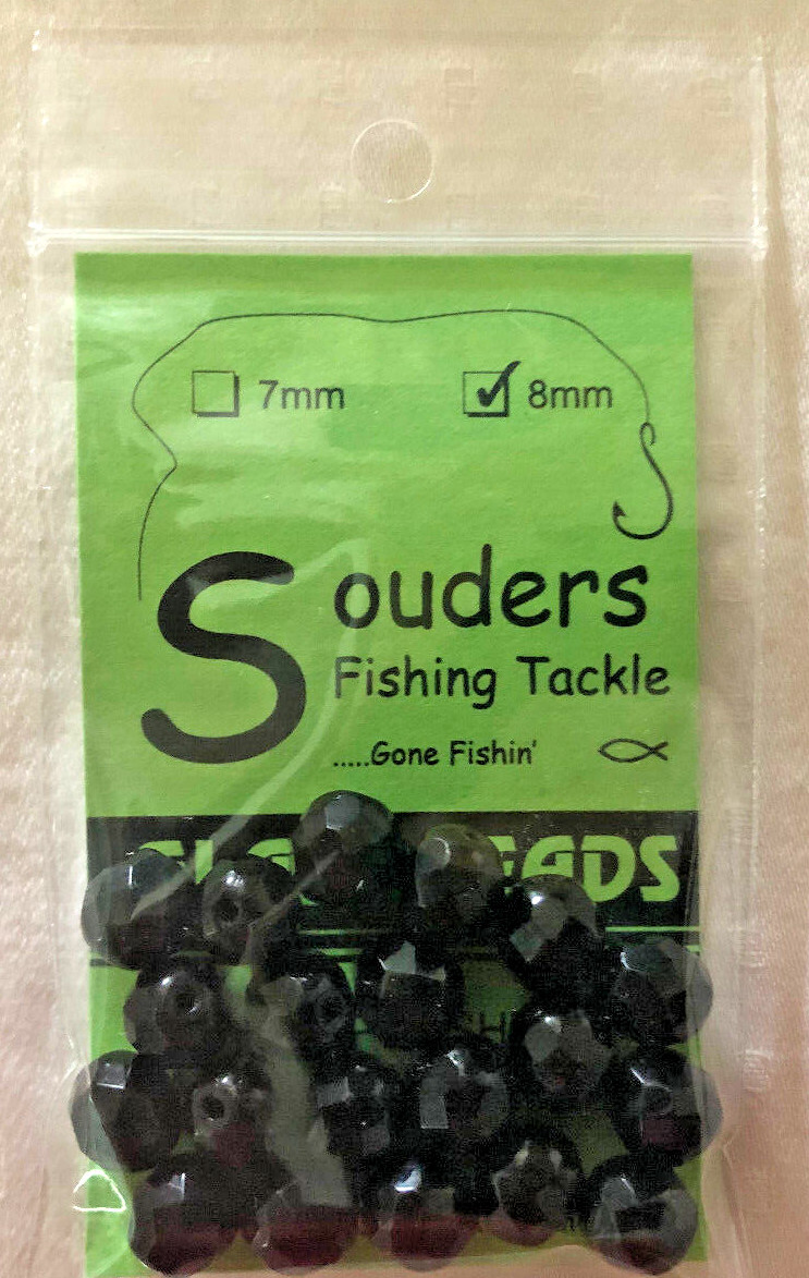 8 MM Glass Beads- Black