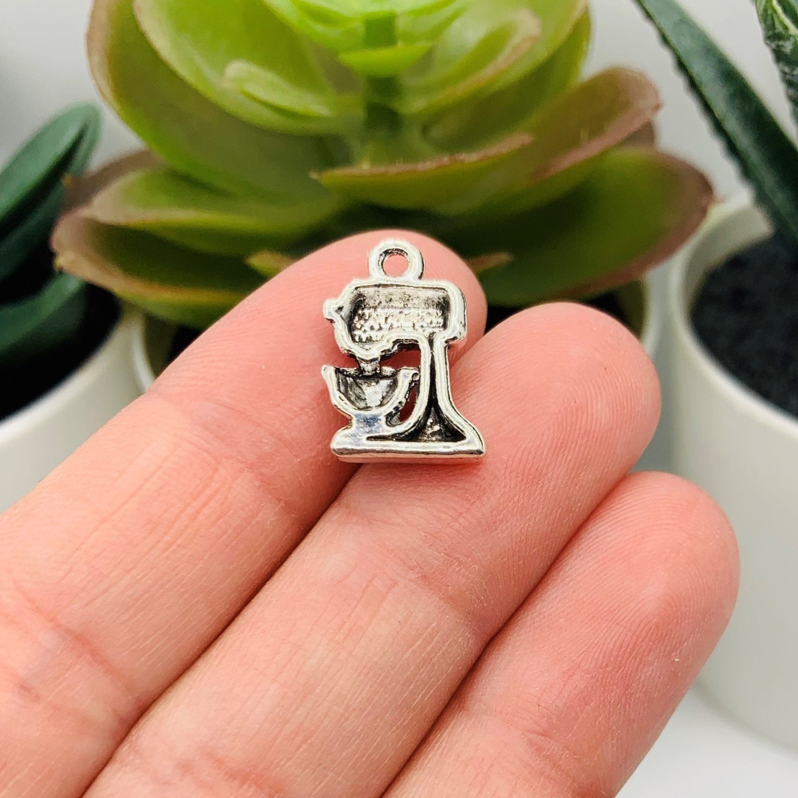 Silver Mixer Baking Charms, 16x11mm – US Seller