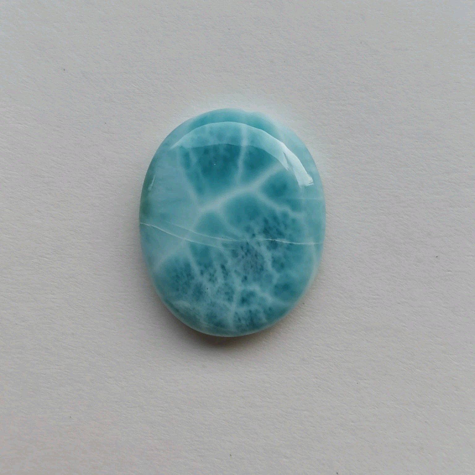 Oval Shape AAA Quality Larimar Cabochon, Size 24x20x5mm Weight 25 Carats
