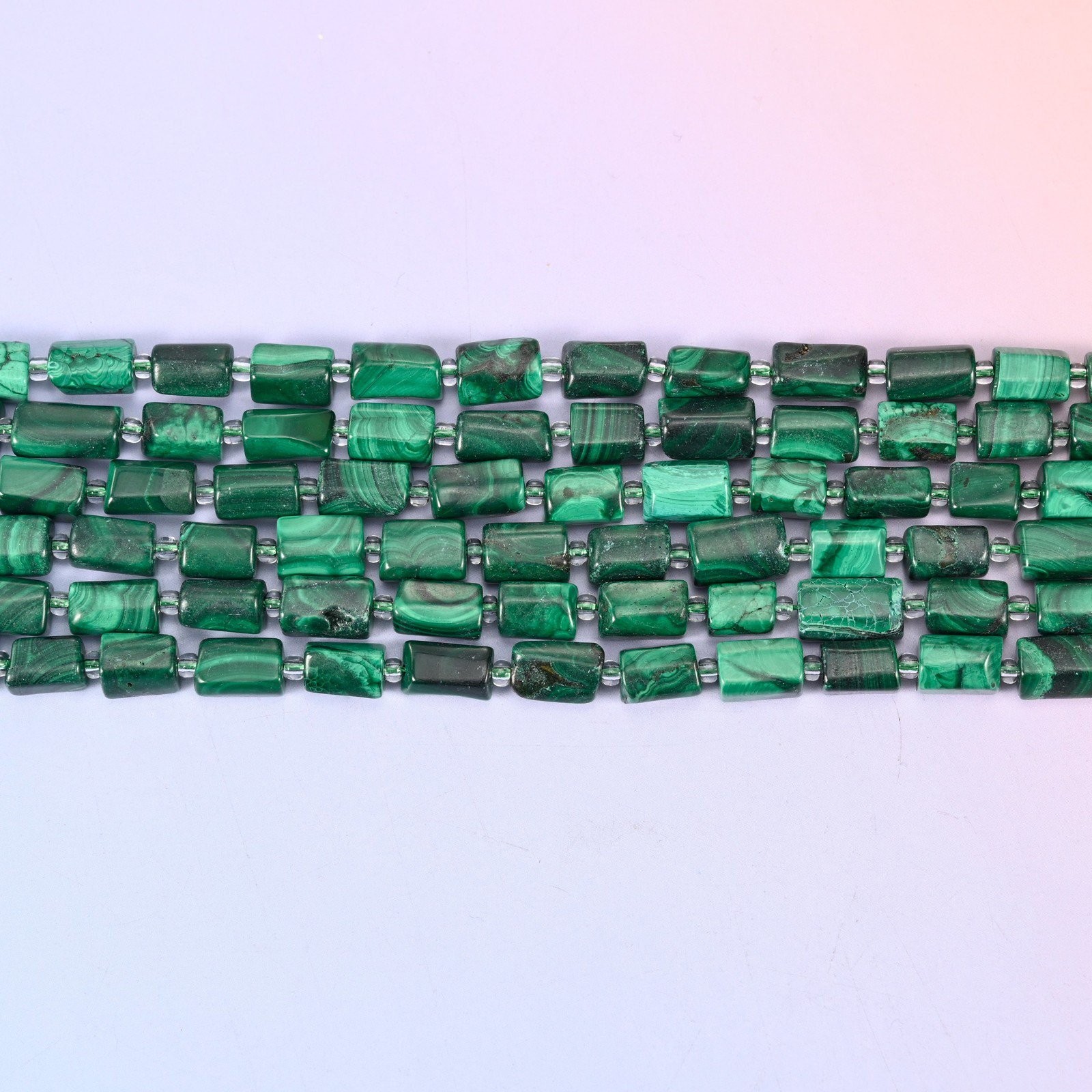 Malachite Faceted Tube Beads Size 9x7mm Jewelry Making 15.5 Inch Strand