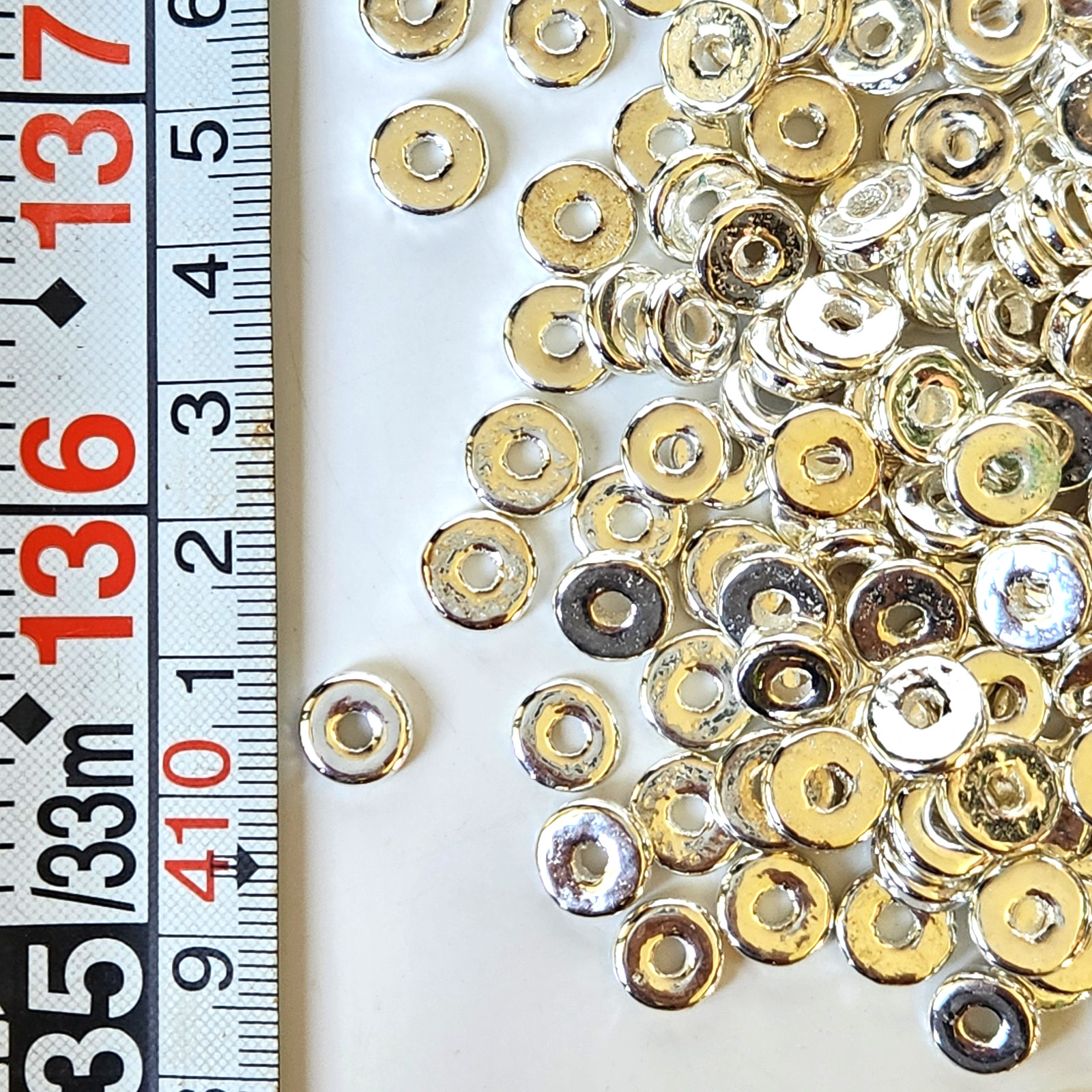 1500 Pcs 2.4lb Discontinued Greek Mykonos Metalized Ceramic Beads DIY Jewelry