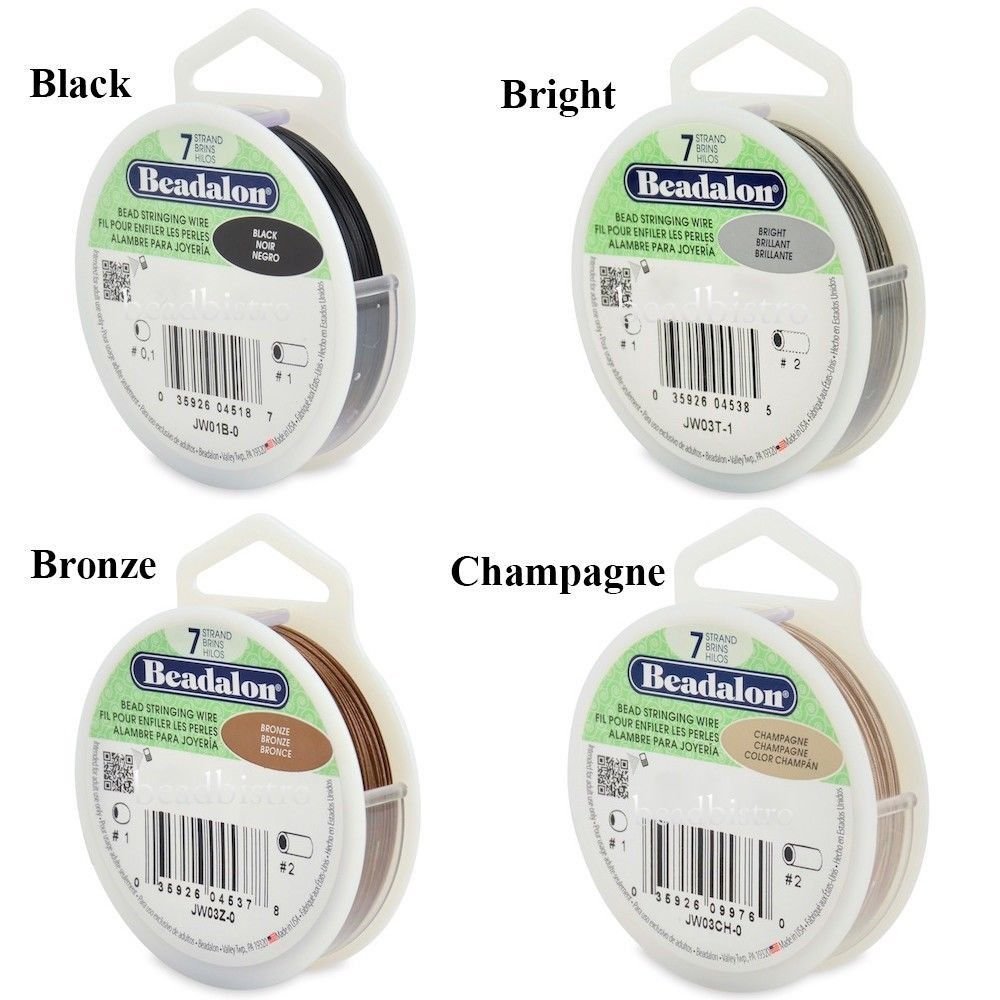 Beadalon 7 STRAND Bead, Gem Stringing Flex Wire (Various Colors + Sizes)