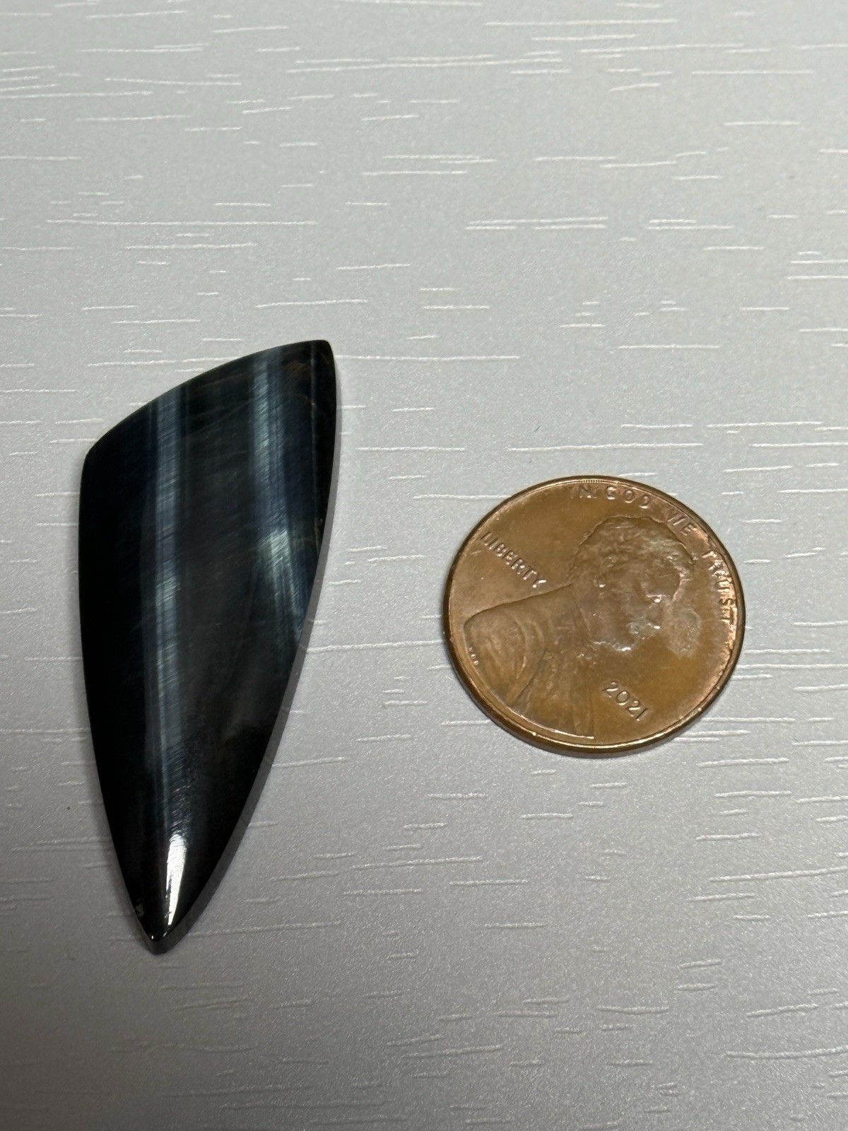 BLUE TIGER’S EYE CABOCHON – Lapidary Hawk Eye Cab Gemstone Gem Jewelry Pendant