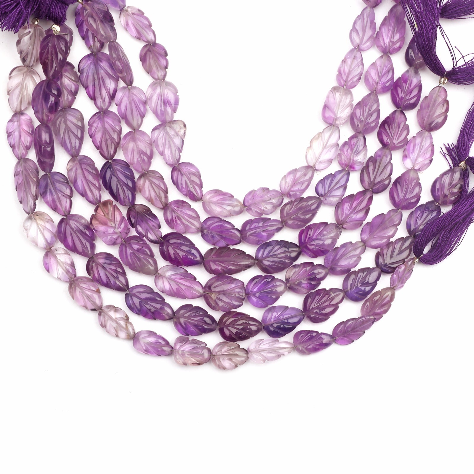 Natural Amethyst 8 Inch Strand9x12-11×15 MM Carving Pear Shape Gemstone Beads