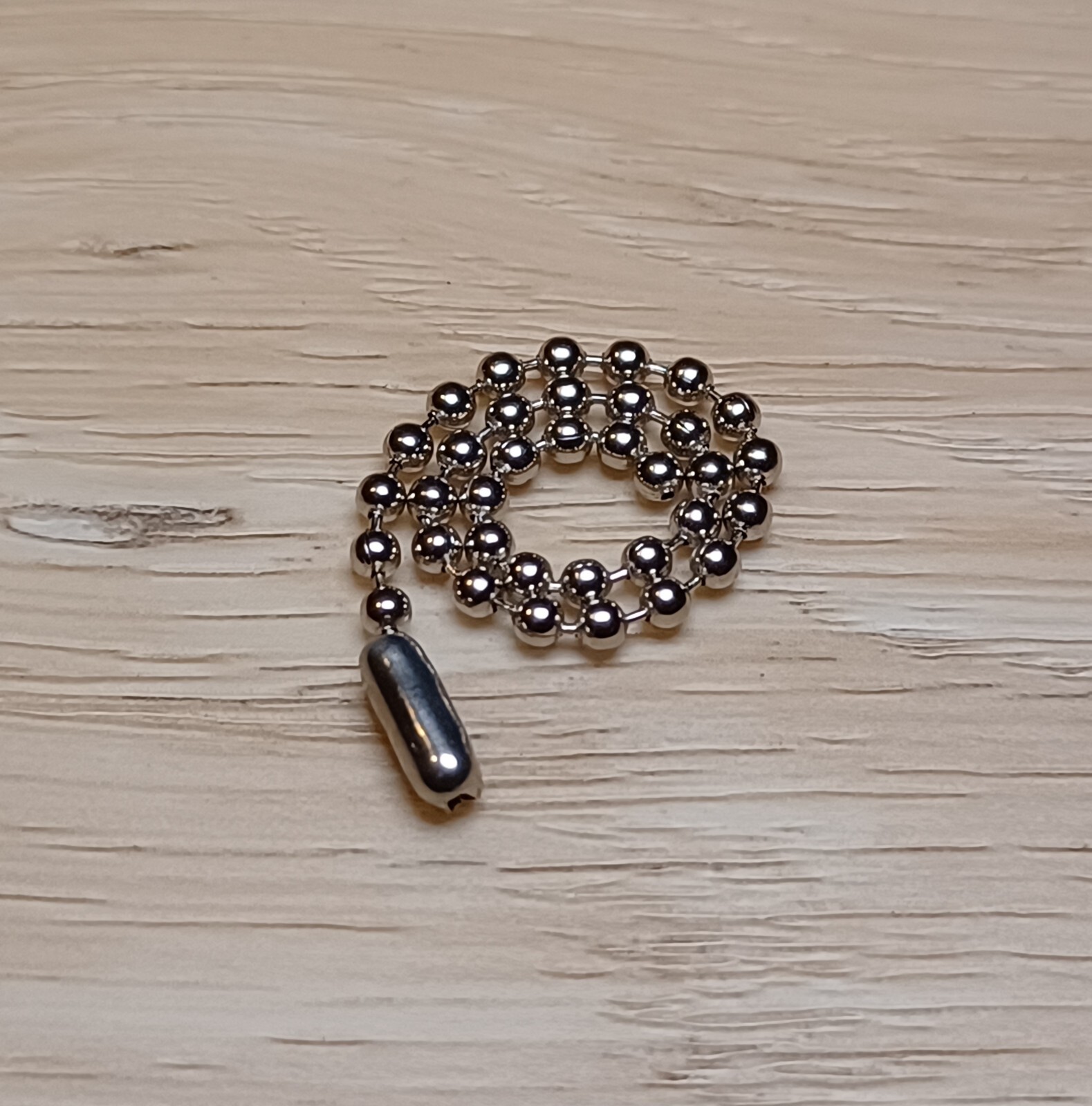 4.5″ Nickel Plated Steel Military Type 2.4mm Ball Bead Short Dog Tag & Key Chain