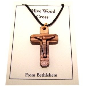 Latin 2-Layers Olive wood Laser Necklace (Pendant is : 3.7×2.5cm or 1.45×1″)