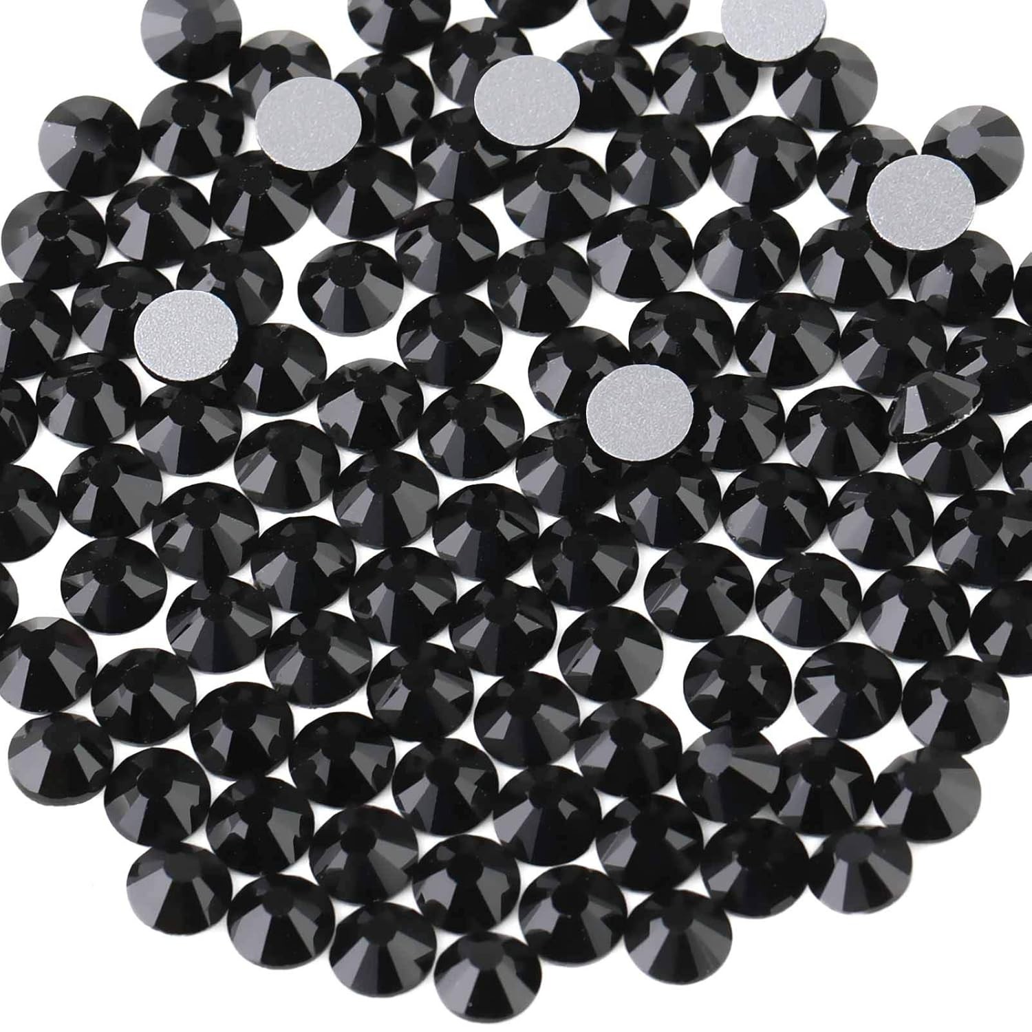 beadsland 1440 Piece Flat Back Crystal Rhinestones Round SS16/1440pcs, Black