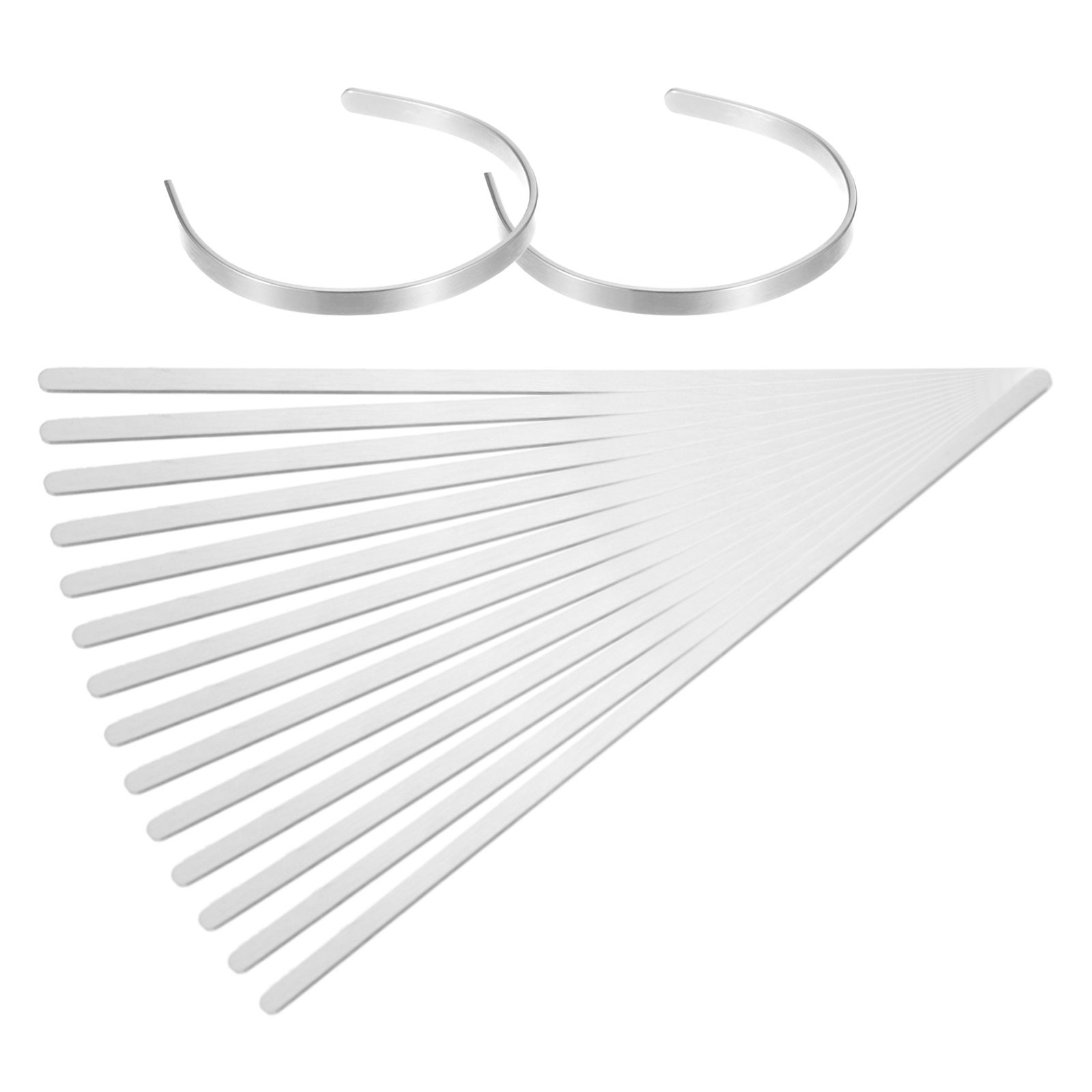18Pcs Bracelet Blanks, 3/16 x 6″ Stainless Steel Cuff Bangle Blank(Silver 1mm T)