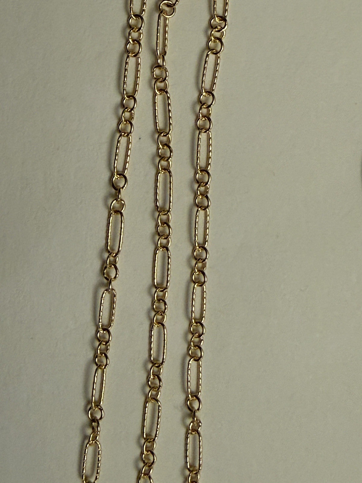 14kt gold filled 5.7x2mm long and short flat corrugated cable chain 5ft Sale
