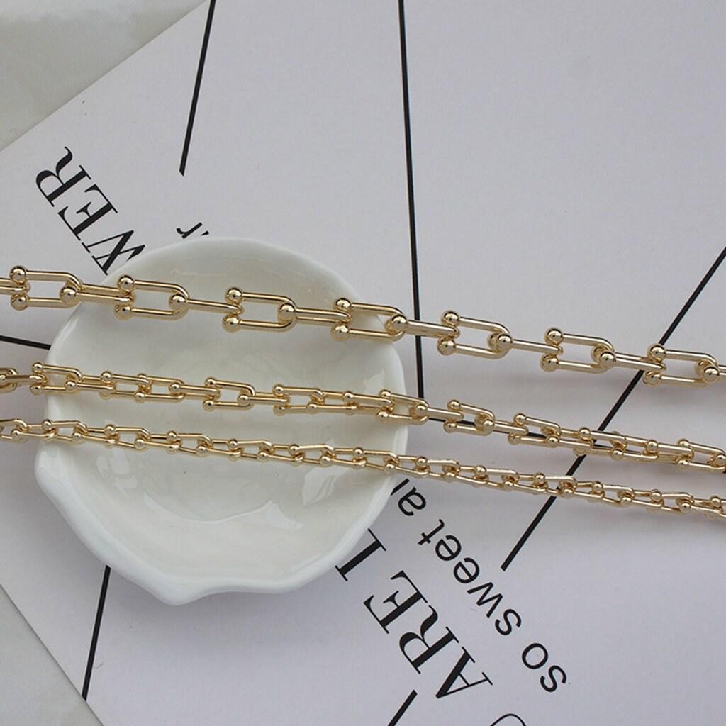 1Foot 18K Gold Plated Heavy Link Chain, 5.5mm Wide Chunky Chain GZR506 5.5mm