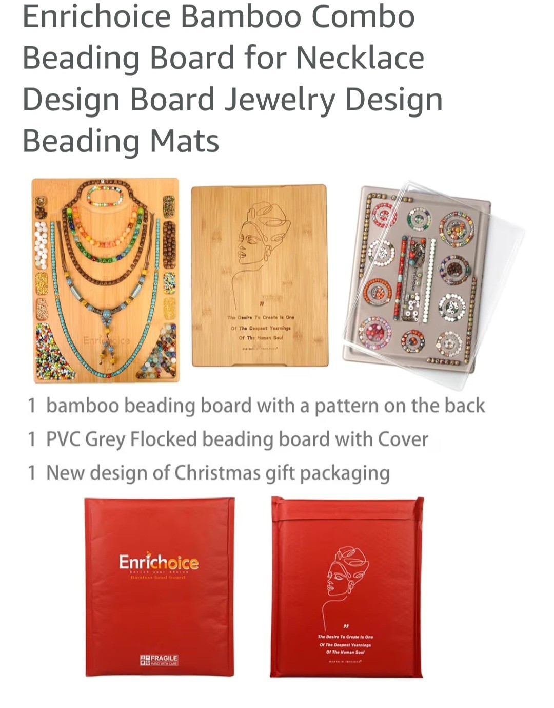 Handcrafted Bamboo Necklace Design Board – Eco-Friendly 15.5 Inch Craft Tool New
