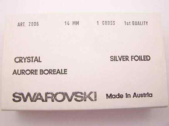 Crystal AB F 14mm Vintage Swarovski 2006 Flatback Rivoli Stone (1 piece)