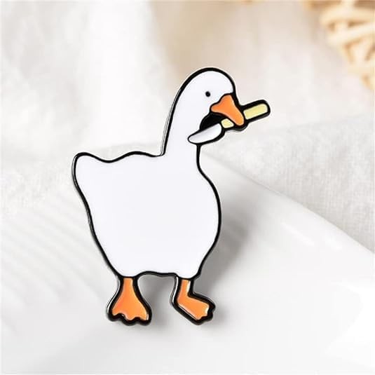 1-3PCS Cute Animal Brooch Cute Enamel Cat Oil White Goose Duck Pins Funny f – 01