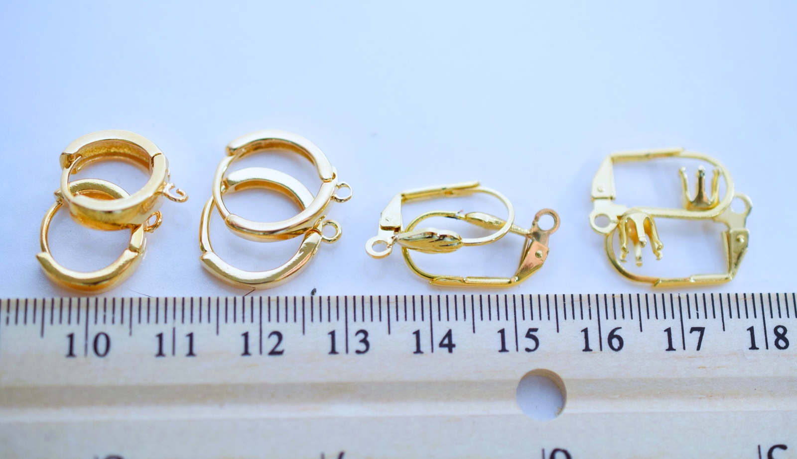 Gold Filled EP Leverback/leaf/Huggie/Bead setting Earring Hook Dangling findings