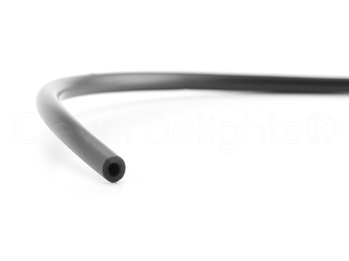 Black Hollow Rubber Tubing – 10 Feet – 3mm Diameter Tube Cord – 3/32″ OD x 1/…