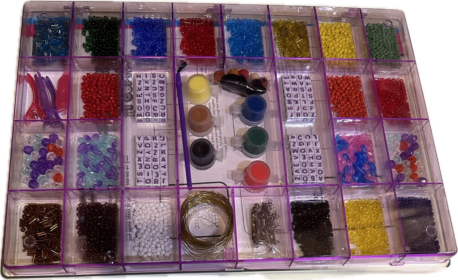 VTG Y2K ROSEART BEAD CRAFT KIT TEENIE BEADY PEOPLE DOLLS 2500 BEADS CREATE PAINT