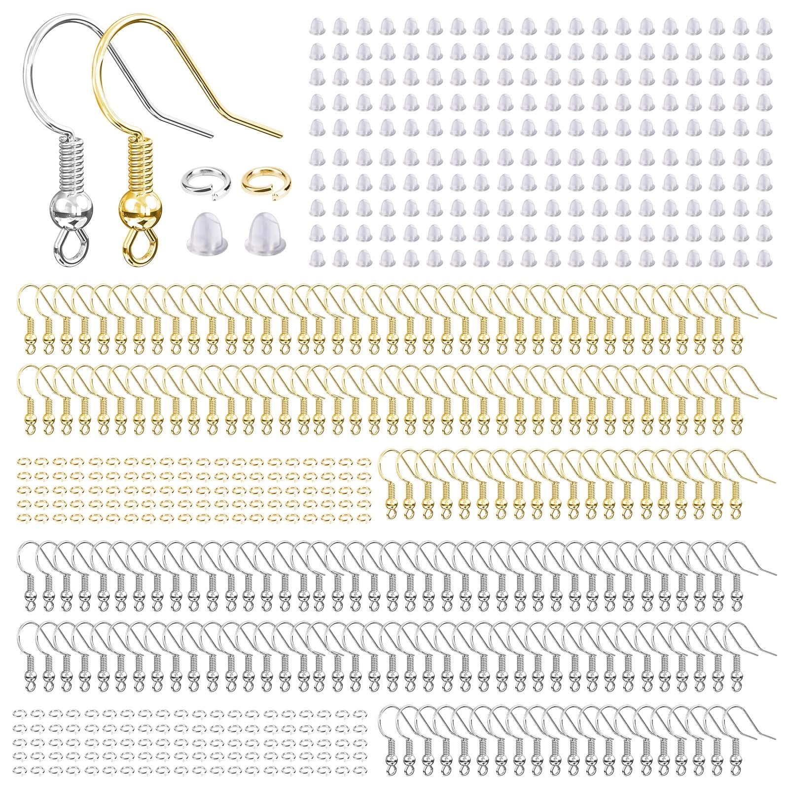 Hypoallergenic Earring Hooks, 600 Pcs Earring Making Supplies Kit with Earrin…