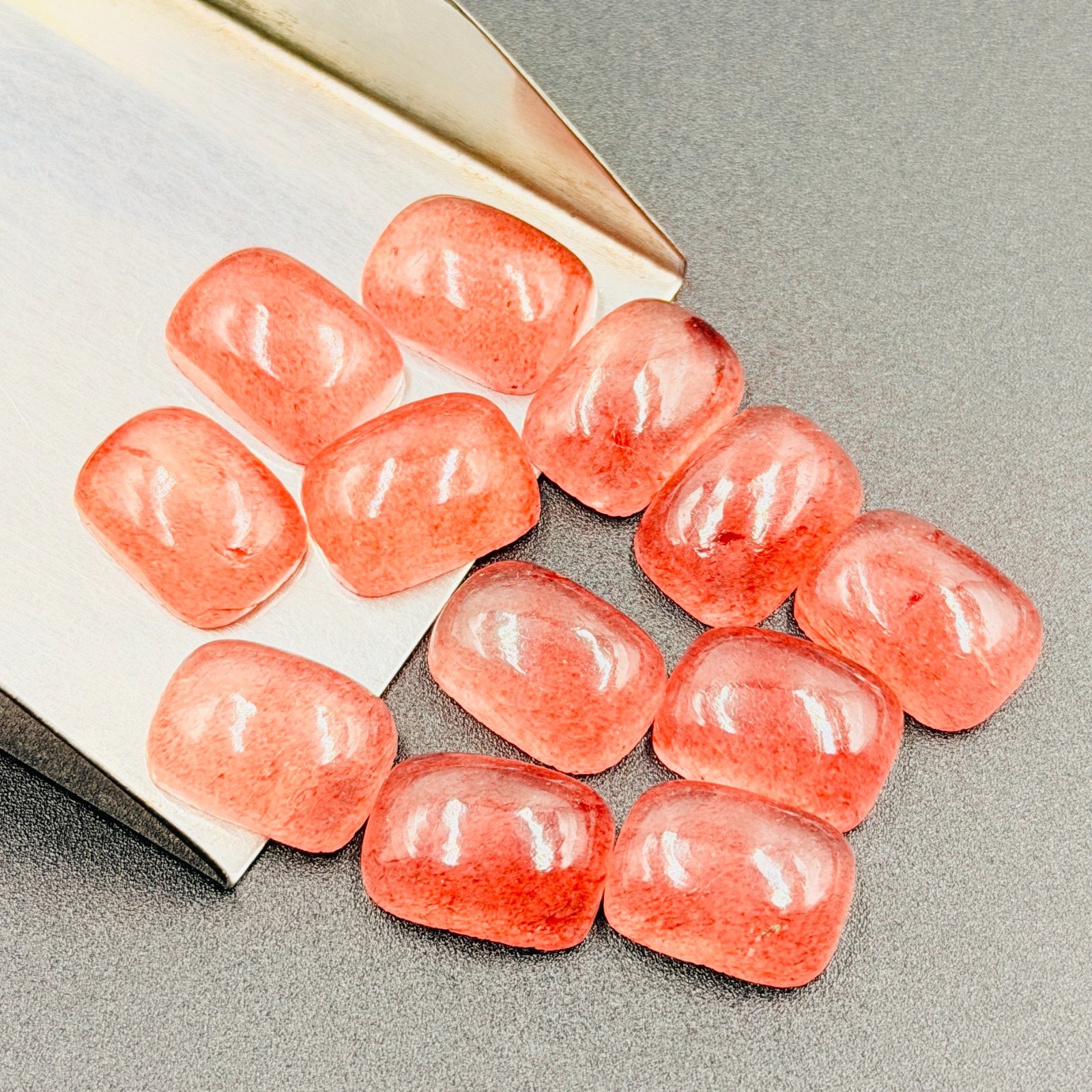 AAA+ Natural Pink Strawberry Long Cushion Loose Calibrated Gemstone 5MM TO 15MM