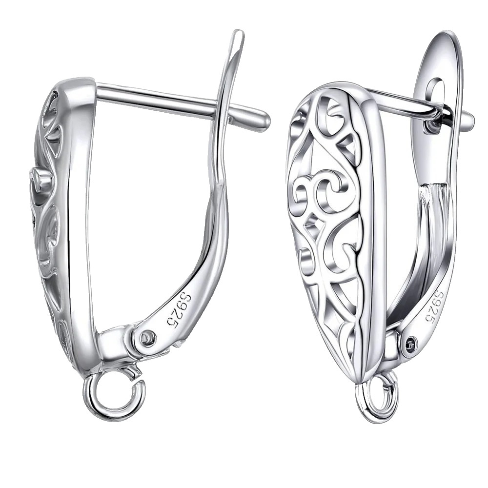 925 Sterling Silver Ear Hooks Earring Clasp Hook Earrings Jewelry Findings 1pair