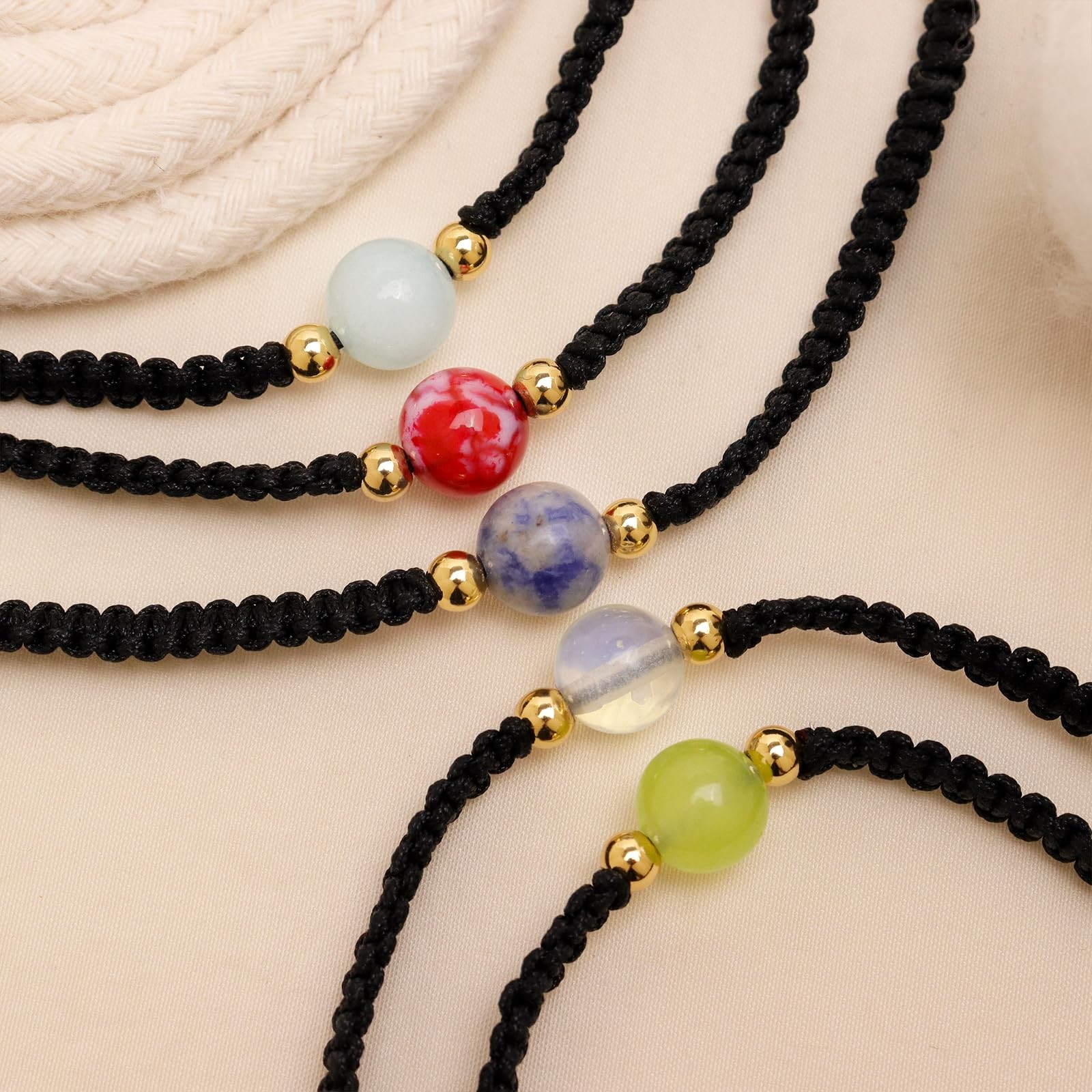 Earth Stand for Optimistic Braided Bracelets Stack for Women, Handmade Natural S