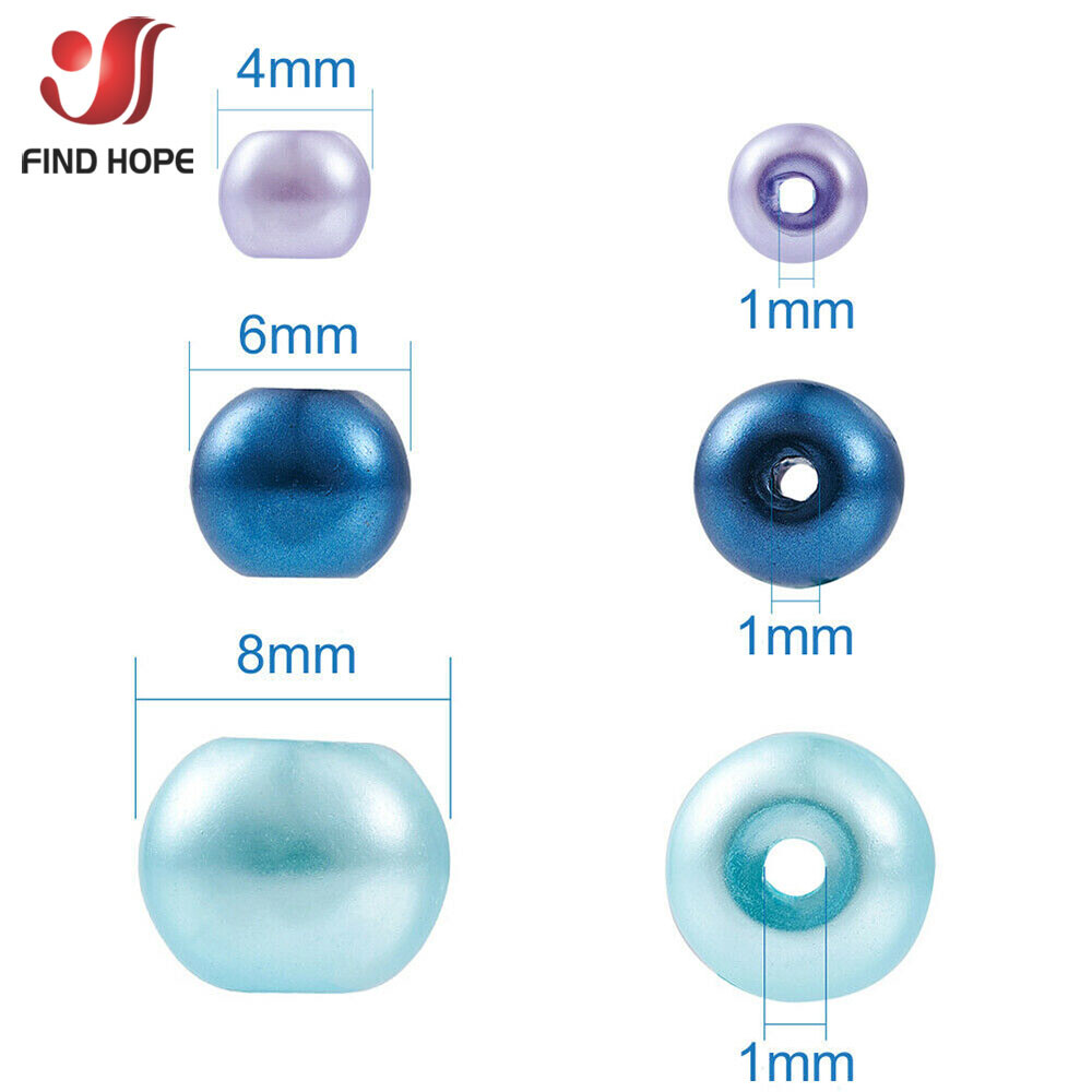 1 Bag Mixed Color Pearlized Glass Beads Pearl Beads 4mm/6mm/8mm Beading Jewelry