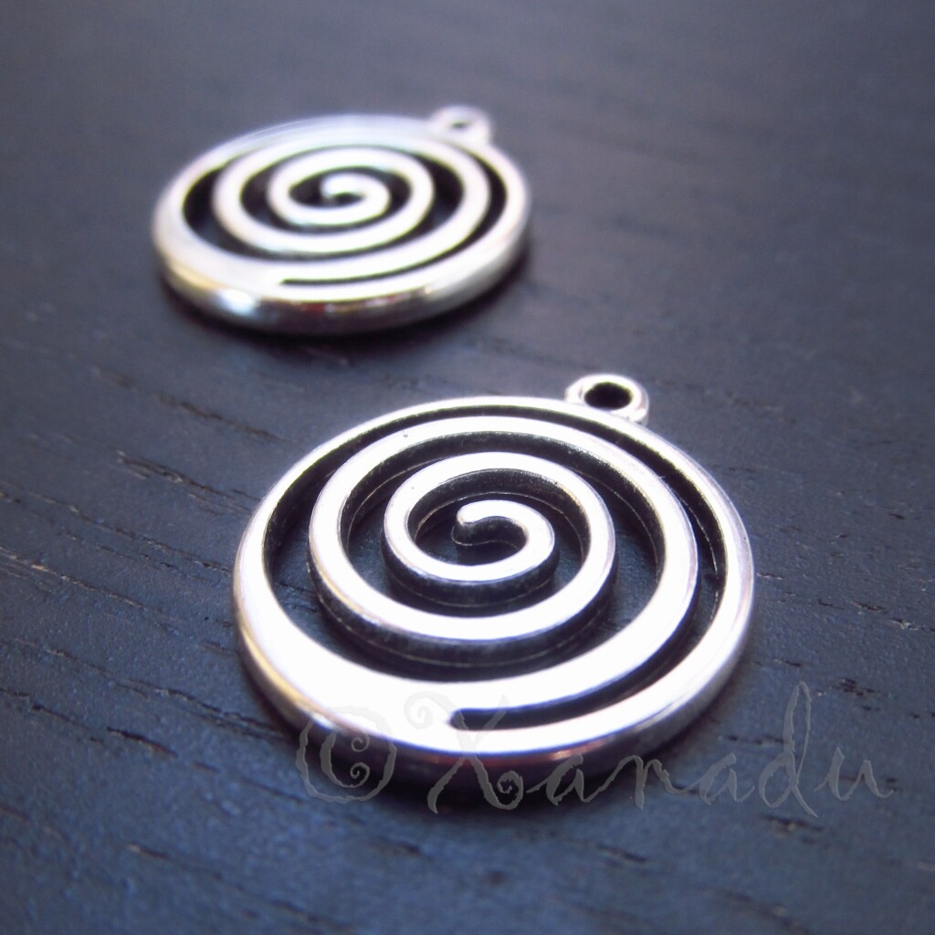 Spiral Design Charms 19mm Antiqued Silver Plated Pendants C3788 – 5, 10 Or 20PCs