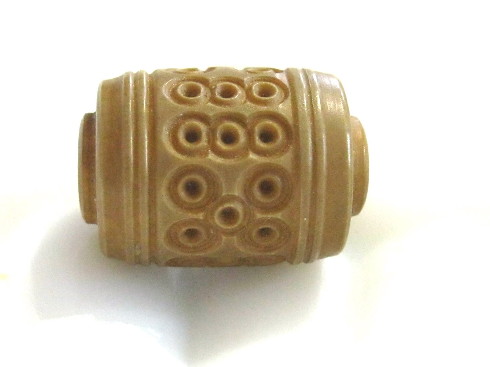 CARVED ANTIQUE / VINTAGE FOCAL BEAD – MYSTERY MATERIAL WITH UNKNOWN ORIGINS