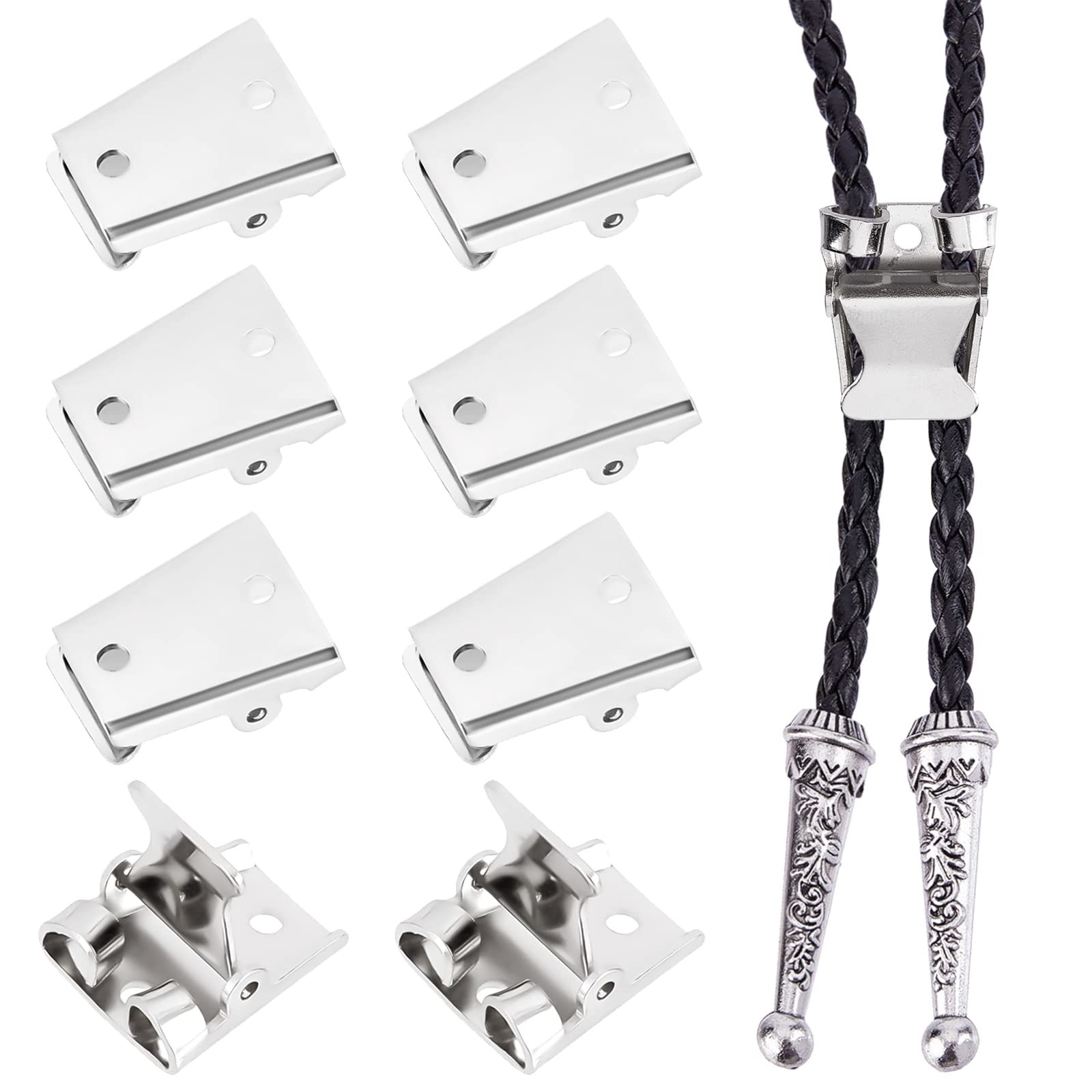 Bolo Tie Slider Clasp Iron Metal Parts for Jewelry Making Platinum 10 Pcs