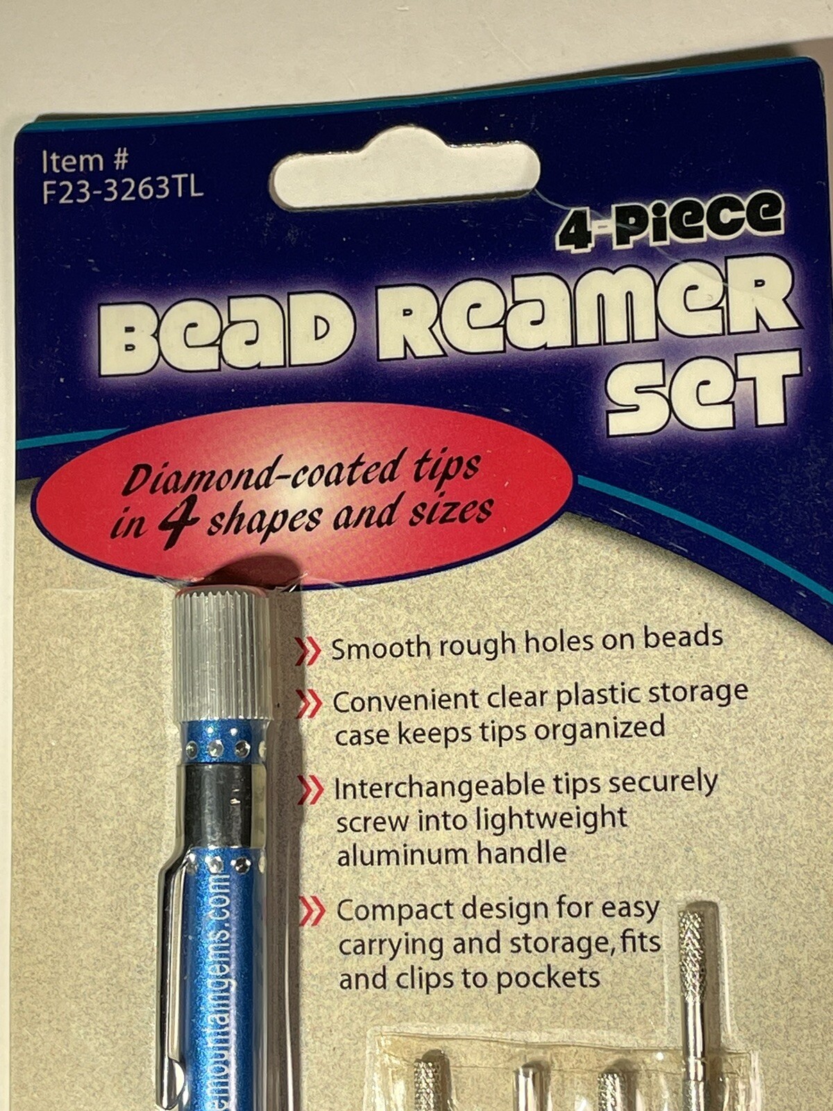 Fire Mountain Gems Beads Diamond Coated Bead Reamer Set 4 piece for Beading NEW