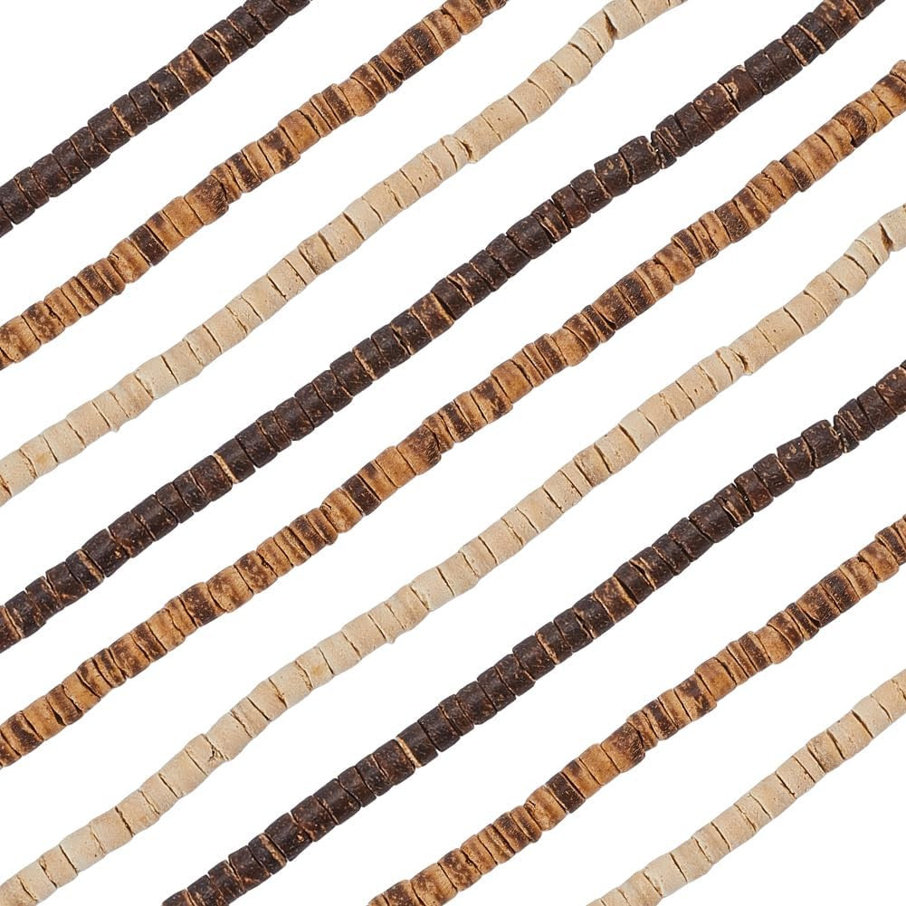1 Box 750Pcs 6 Strands 3 Colors Flat Round Wooden Beads Coconut Bead Bulk Whi…