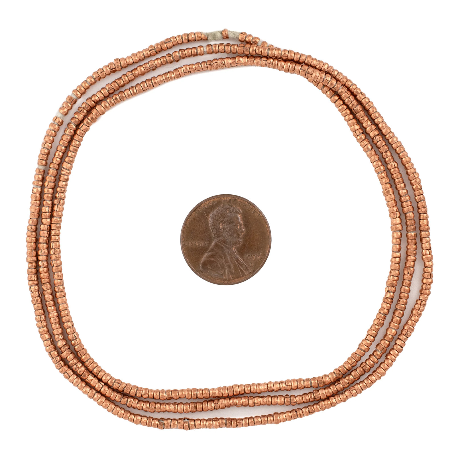 Copper Heishi Ethiopian Beads 2mm African 30 Inch Strand Handmade