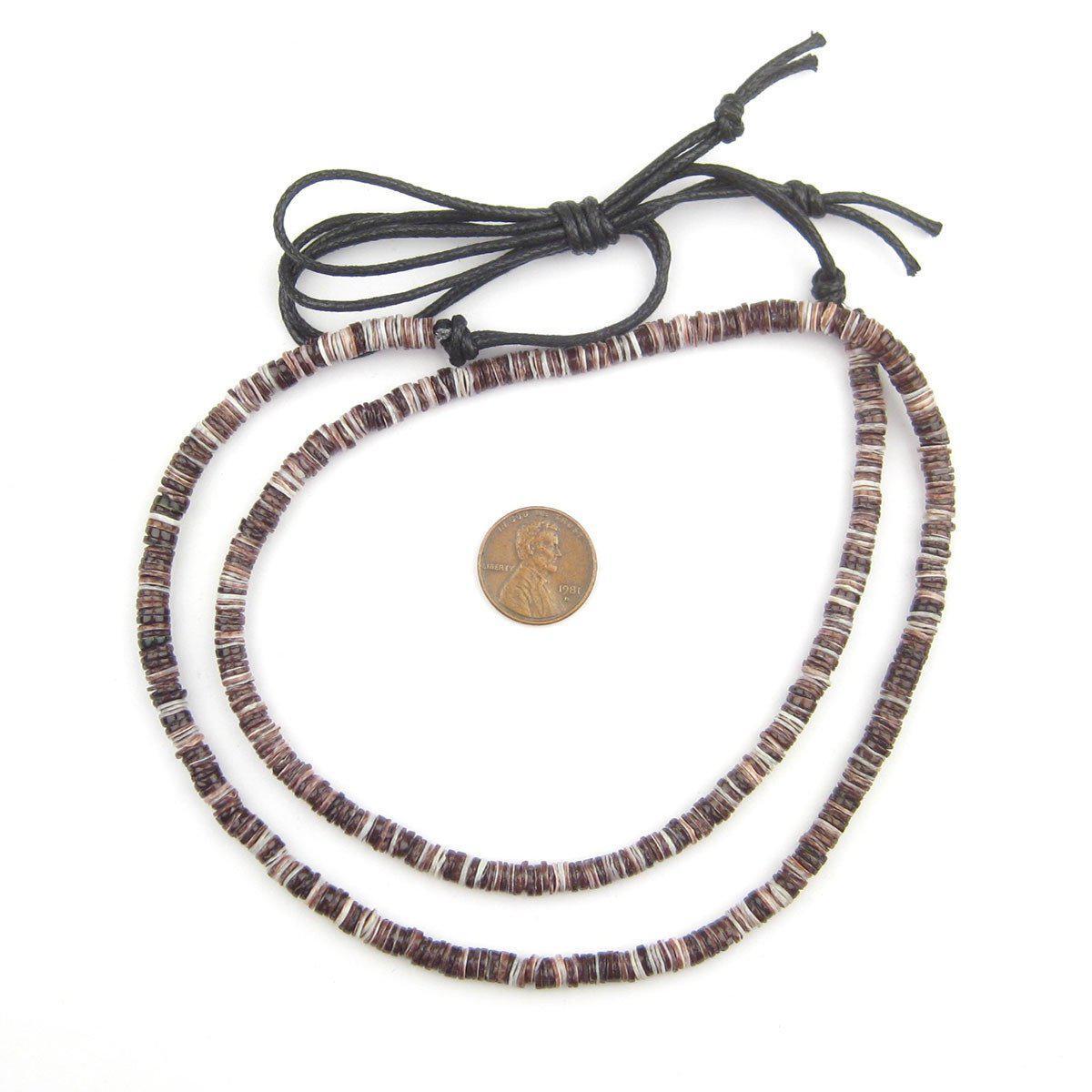 Oyster Natural Shell Heishi Beads 5mm Purple 26 Inch Strand