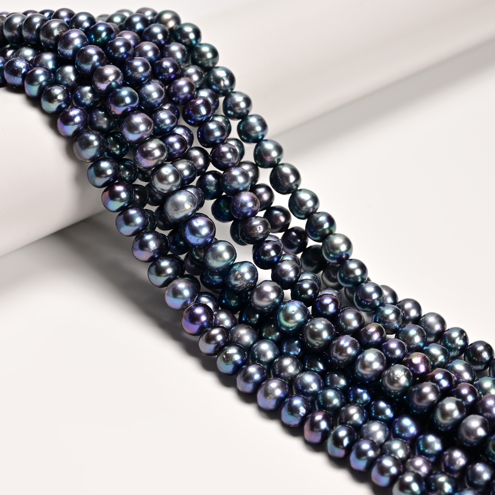 Grade A Peacock Fresh Water Pearl Potato Beads Size 7.5-8mm 9-10mm 14.5”Strand
