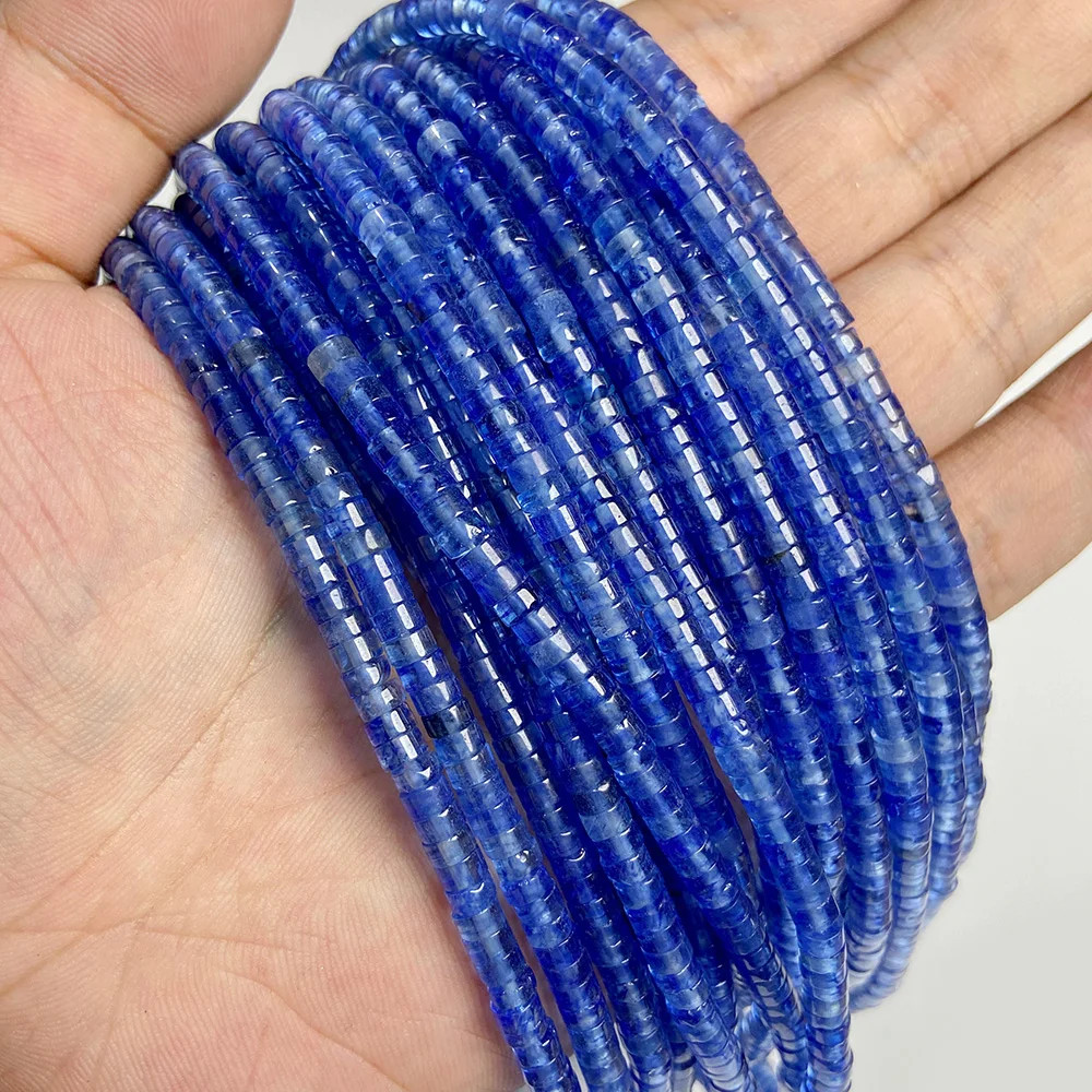 Crystal Disc Beads 4x2mm Tiny Blue Flat Round Rondelle Spacer Beads DIY Jewelry
