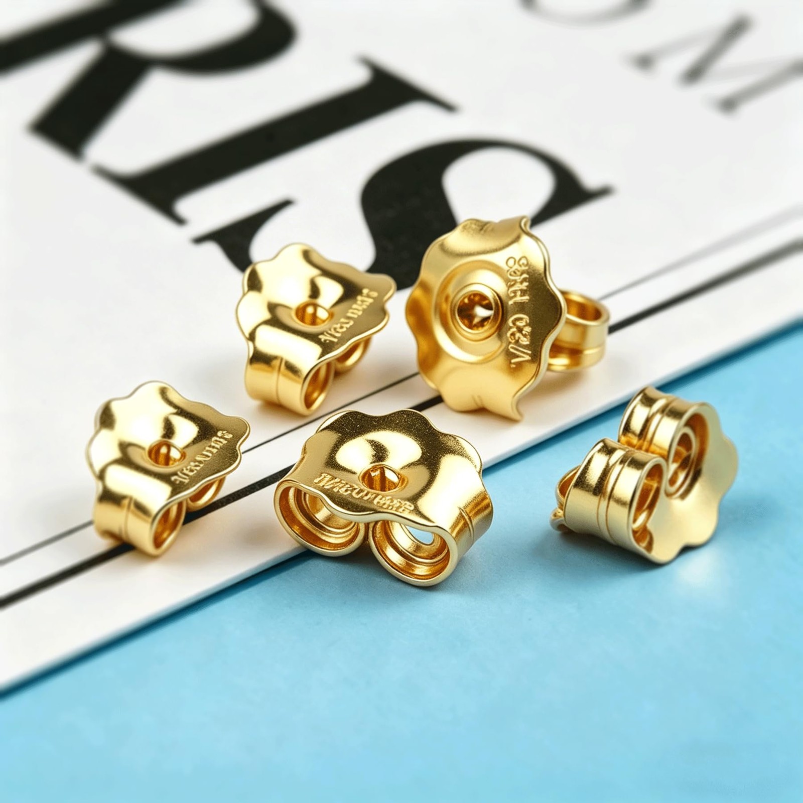 14K Gold Earring Backs for Stud Earrings – Yellow Locking (3 Pairs)